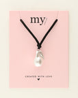 MY JEWELLERY SIERADEN KETTING KOORD MET IMITATIEPAREL ZWART