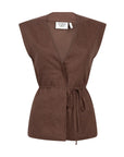 ANOTHER-LABEL GILET REBECCA BLAZER LINNEN CHOCOLATE FONDANT
