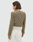 JOSH V BLAZER REMI CROPPED LOGO BEIGE BLACK