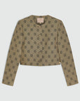 JOSH V BLAZER REMI CROPPED LOGO BEIGE BLACK