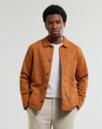 WAX LONDON OVERSHIRT ROCKLEY HONEYCOMB JACQUARD RUST