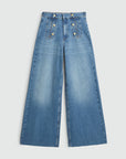 JOSH V JEANS RUMO HIGH WAISTED WIDE LEG DARK BLUE DENIM