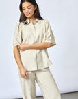 SISTERS POINT BLOUSE ELLA-SS.SH SAND MELANGE