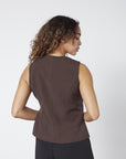 SISTERS POINT GILET GEMA-VE1 DARK CHOCOLATE