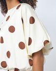 SISTERS POINT BLOUSE GUFO-TOP6 CREAM/BROWN DOTS