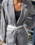 SISTERS POINT BLAZER VIKSA-BL GREY MELANGE