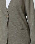 SISTERS POINT BLAZER VILUNA-BL BROWN CHECK