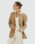 JOSH V BLAZER SUUS HOODIE OVERSIZED TWO-TONE KHAKI LIGHT CAMEL