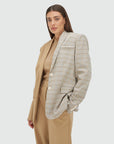 JOSH V BLAZER SUUS OVERSIZED TWO-TONE LIGHT BROWN