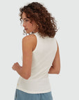 JOSH V TOP SWANNY SLIM FIT TANKTOP WITH DETAILS OFF WHITE