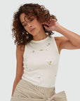 JOSH V TOP SWANNY SLIM FIT TANKTOP WITH DETAILS OFF WHITE