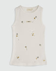 JOSH V TOP SWANNY SLIM FIT TANKTOP WITH DETAILS OFF WHITE