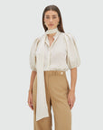 JOSH V TOP SYLVIA REGULAR FIT BLOUSE CREME WHITE