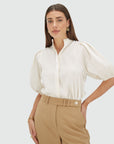 JOSH V TOP SYLVIA REGULAR FIT BLOUSE CREME WHITE