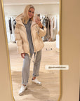 JOSH V JAS WRENNA OVERSIZED PUFFER COAT LIGHT ECRU