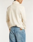 DENHAM POLO SWEATER SCISSOR PATCH LS LKJ ANTIQUE WHITE