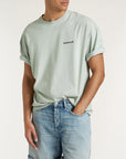 DENHAM T-SHIRT FLOWY GRAPHIC TEE LWJ MERCURY GREEN