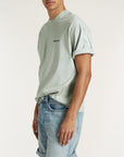 DENHAM T-SHIRT FLOWY GRAPHIC TEE LWJ MERCURY GREEN