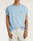 DENHAM T-SHIRT FLOWY GRAPHIC TEE LWJ BLUE FOG