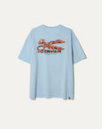 DENHAM T-SHIRT FLOWY GRAPHIC TEE LWJ BLUE FOG