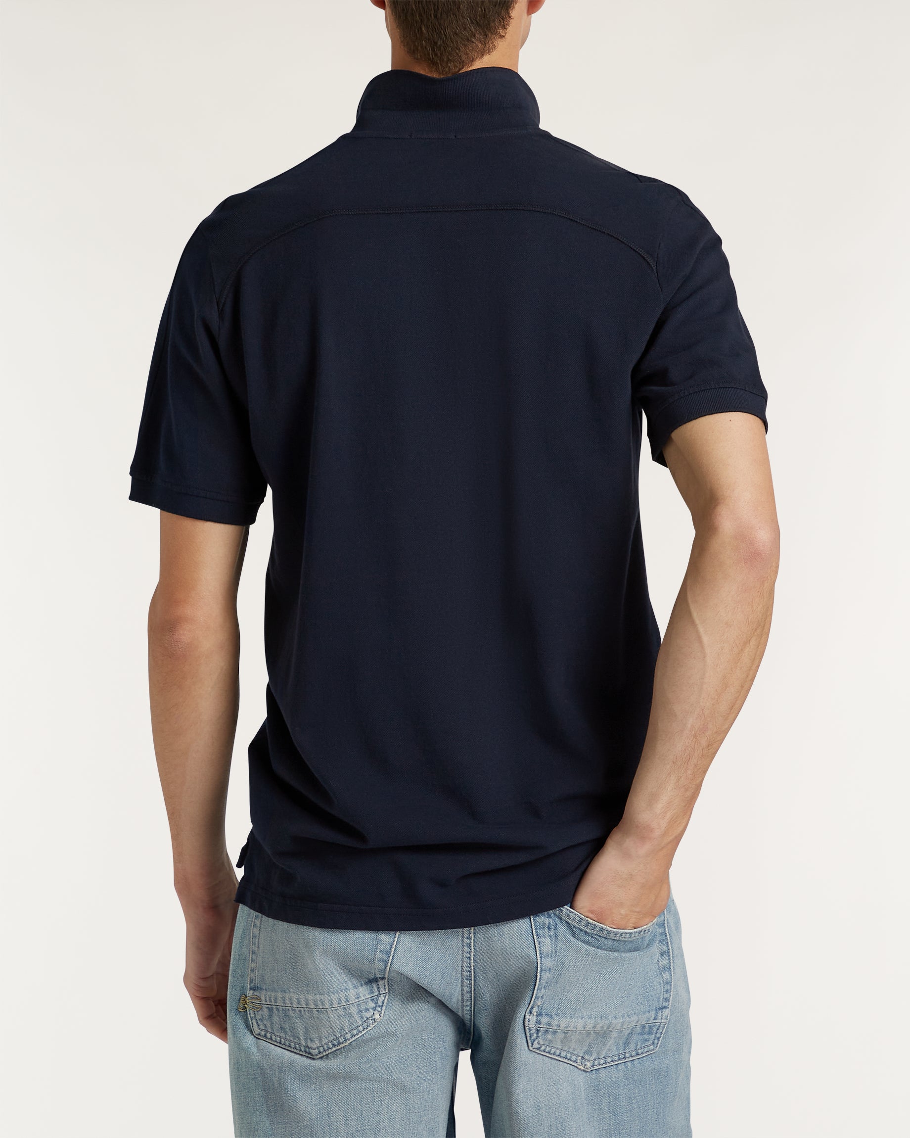 DENHAM POLO BRIAN RAGLAN SPGD NAVY BLAZER