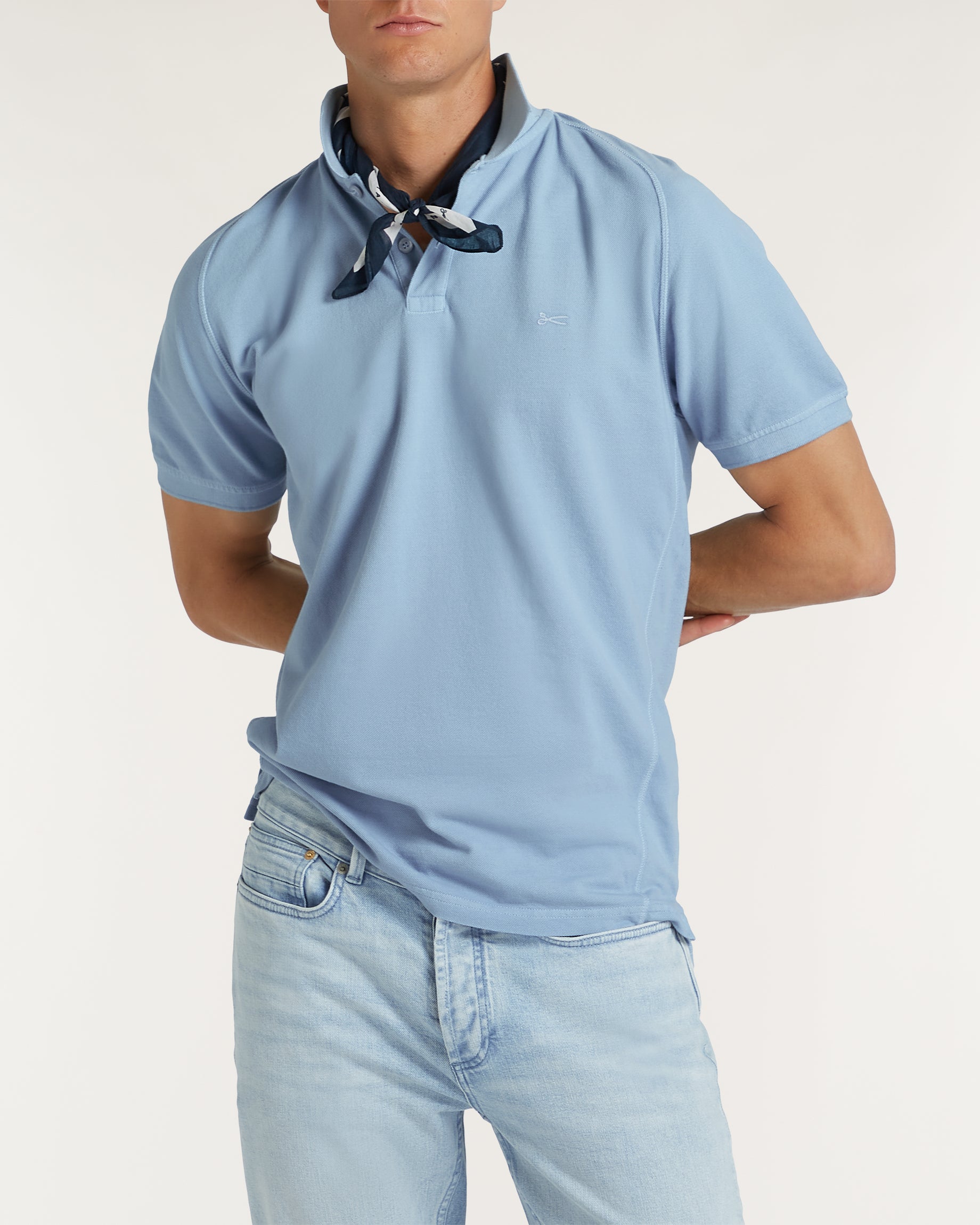 DENHAM POLO BRIAN RAGLAN SPGD BLUE FOG