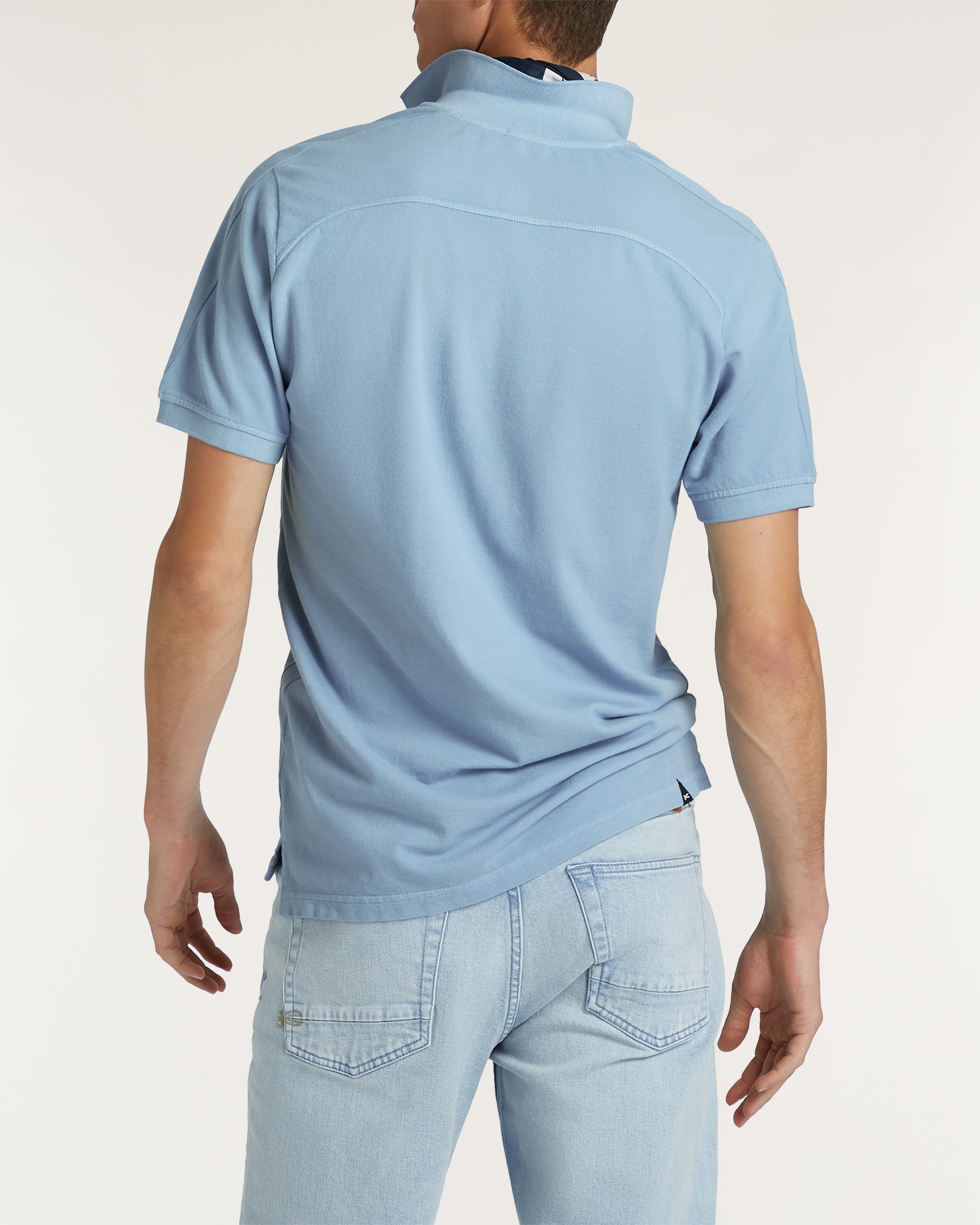 DENHAM POLO BRIAN RAGLAN SPGD BLUE FOG