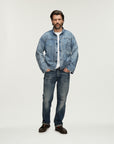 DENHAM JEANS RIDGE TRAVIS STRAIGHT FIT MID BLUE