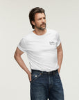 DENHAM T-SHIRT BUTTON TEE WHITE