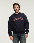 DENHAM SWEATER CORDUROY LS SWEAT NAVY