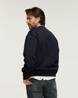 DENHAM SWEATER CORDUROY LS SWEAT NAVY