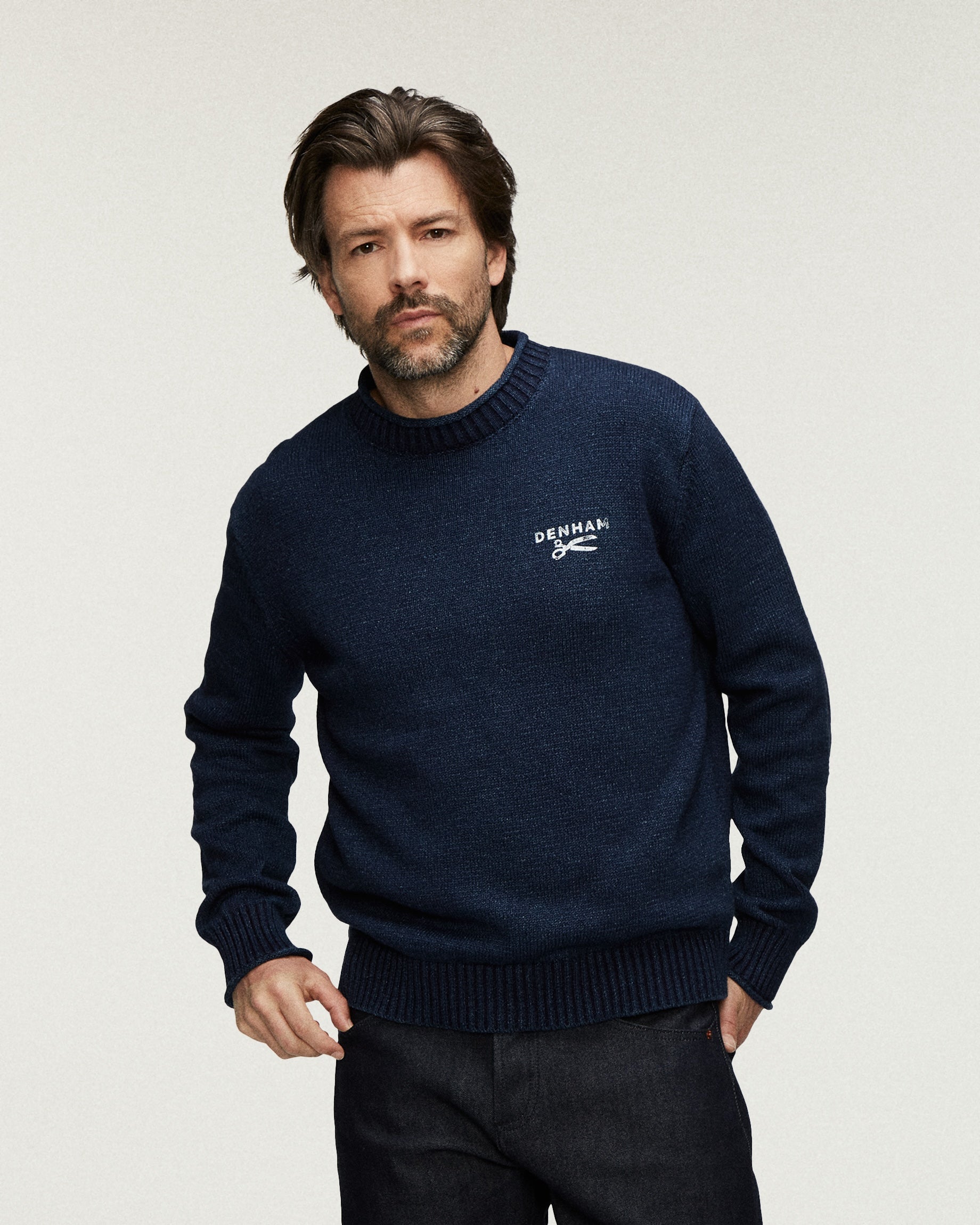 DENHAM PULLOVER REGAL KNIT INDIGO