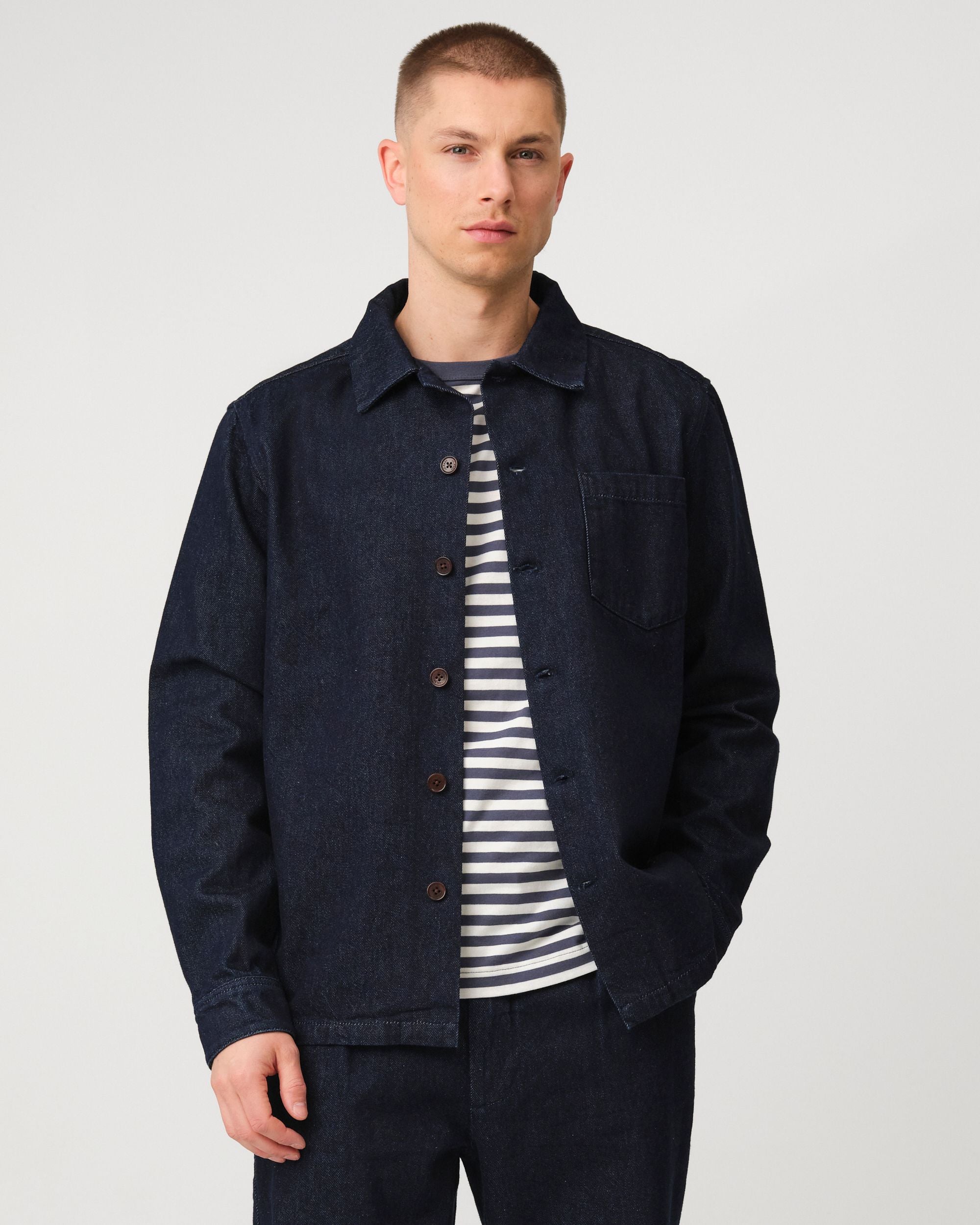 J.C. RAGS OVERHEMD ROUX OVERSHIRT DENIM DARKBLUE