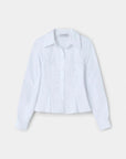 LAAGAM BLOUSE BELLEVILLE RUCHED SHIRT WHITE