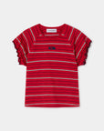 LAAGAM T-SHIRT ZAIRA EMBROIDERED LOGO TEE RED