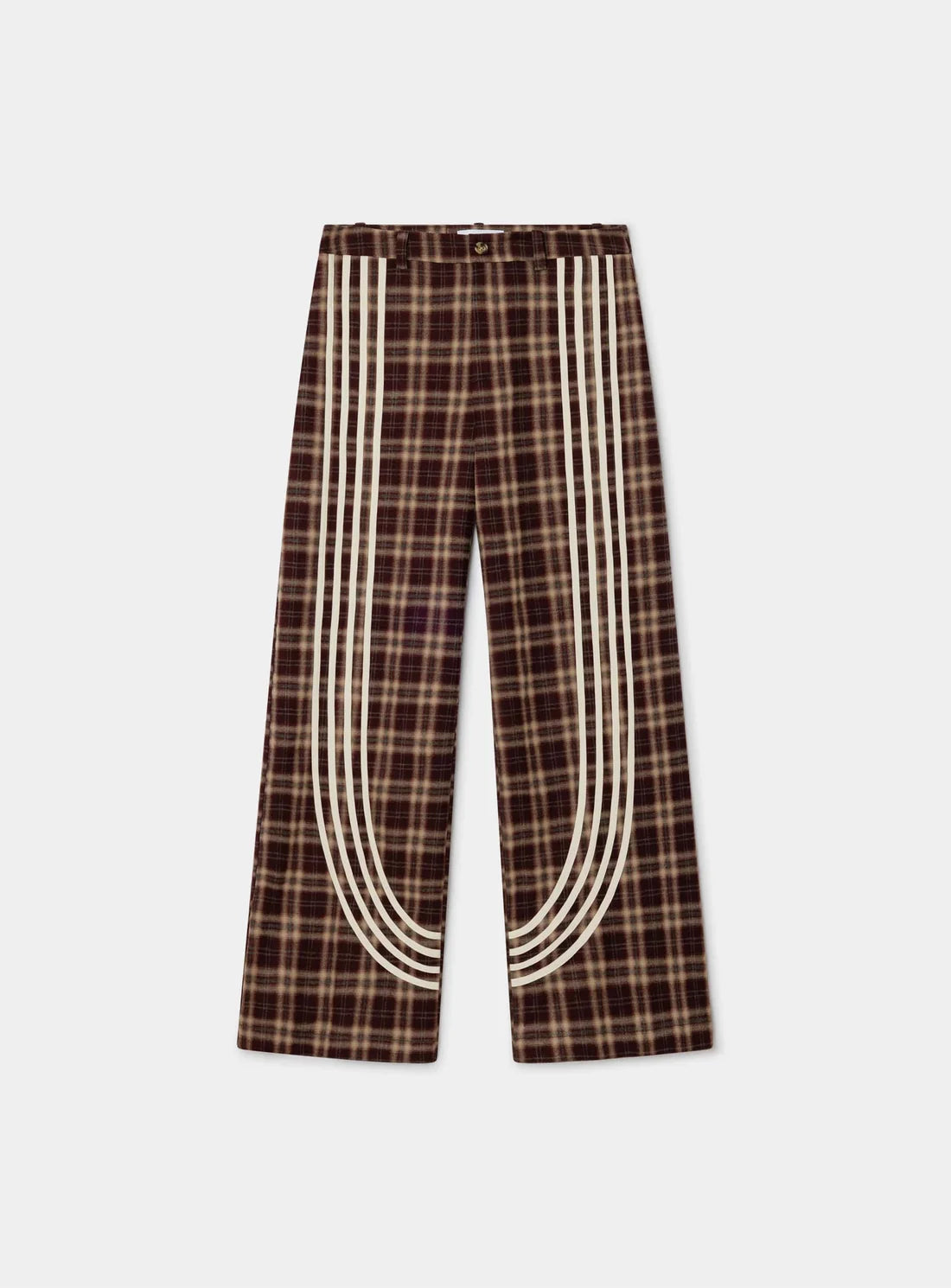 LAAGAM PANTS ZION SQUARED CHECK BROWN