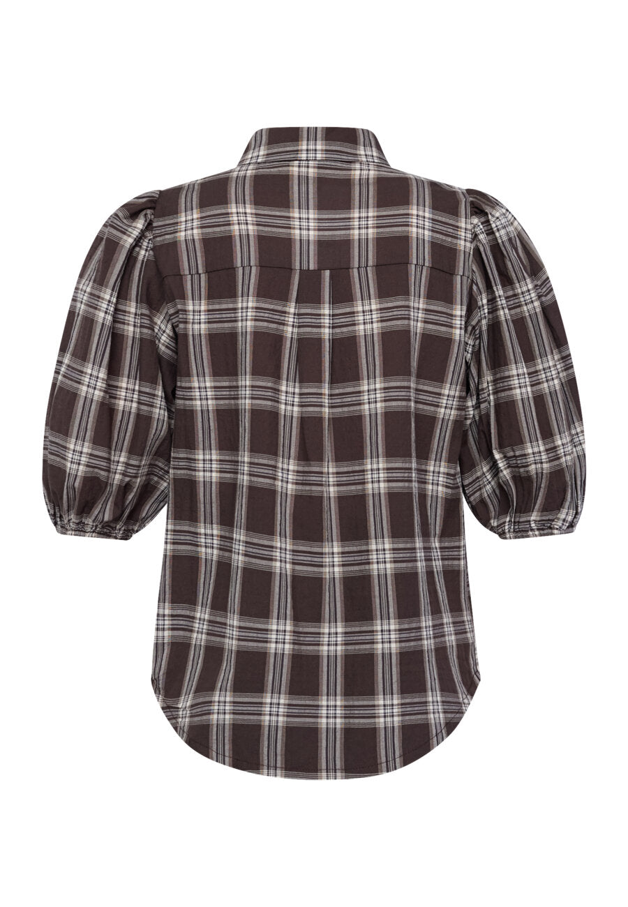 SISTERS POINT BLOUSE ELLA-SH90 BROWN CHECK