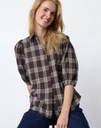 SISTERS POINT BLOUSE ELLA-SH90 BROWN CHECK