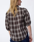 SISTERS POINT BLOUSE ELLA-SH90 BROWN CHECK