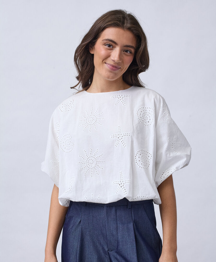 SISTERS POINT BLOUSE GUFO-TOP4 WHITE