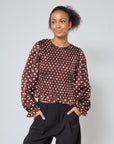SISTERS POINT BLOUSE NIX-LS15 BROWN/DOT