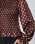 SISTERS POINT BLOUSE NIX-LS15 BROWN/DOT