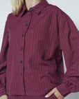 SISTERS POINT BLOUSE VERINA-SH2 BORDEAUX/CREAM