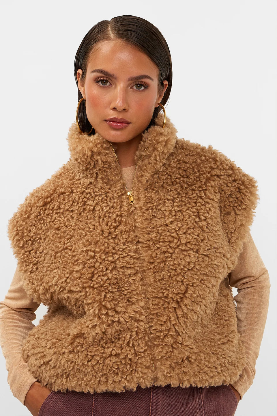 STUDIO AMAYA GILET SIRA FLUFFY BEIGE