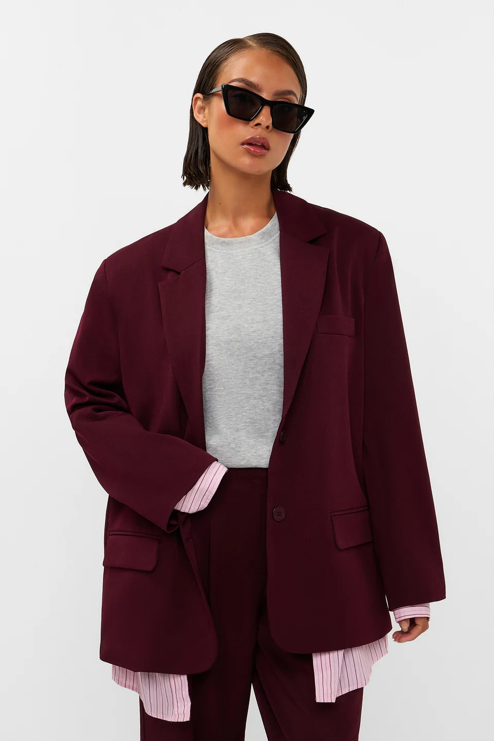 STUDIO AMAYA BLAZER HAVEN BORDEAUX