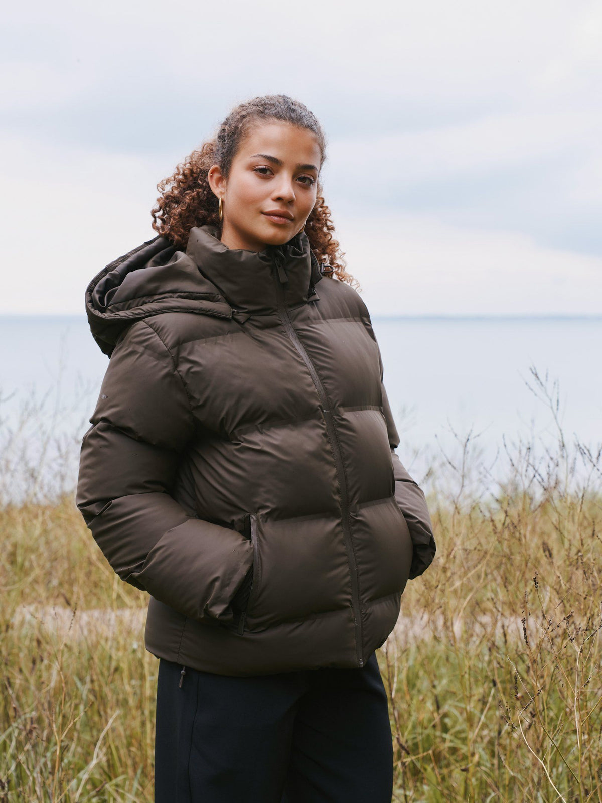 NEO NOIR JAS FOX C PUFFER JACKET DARK BROWN