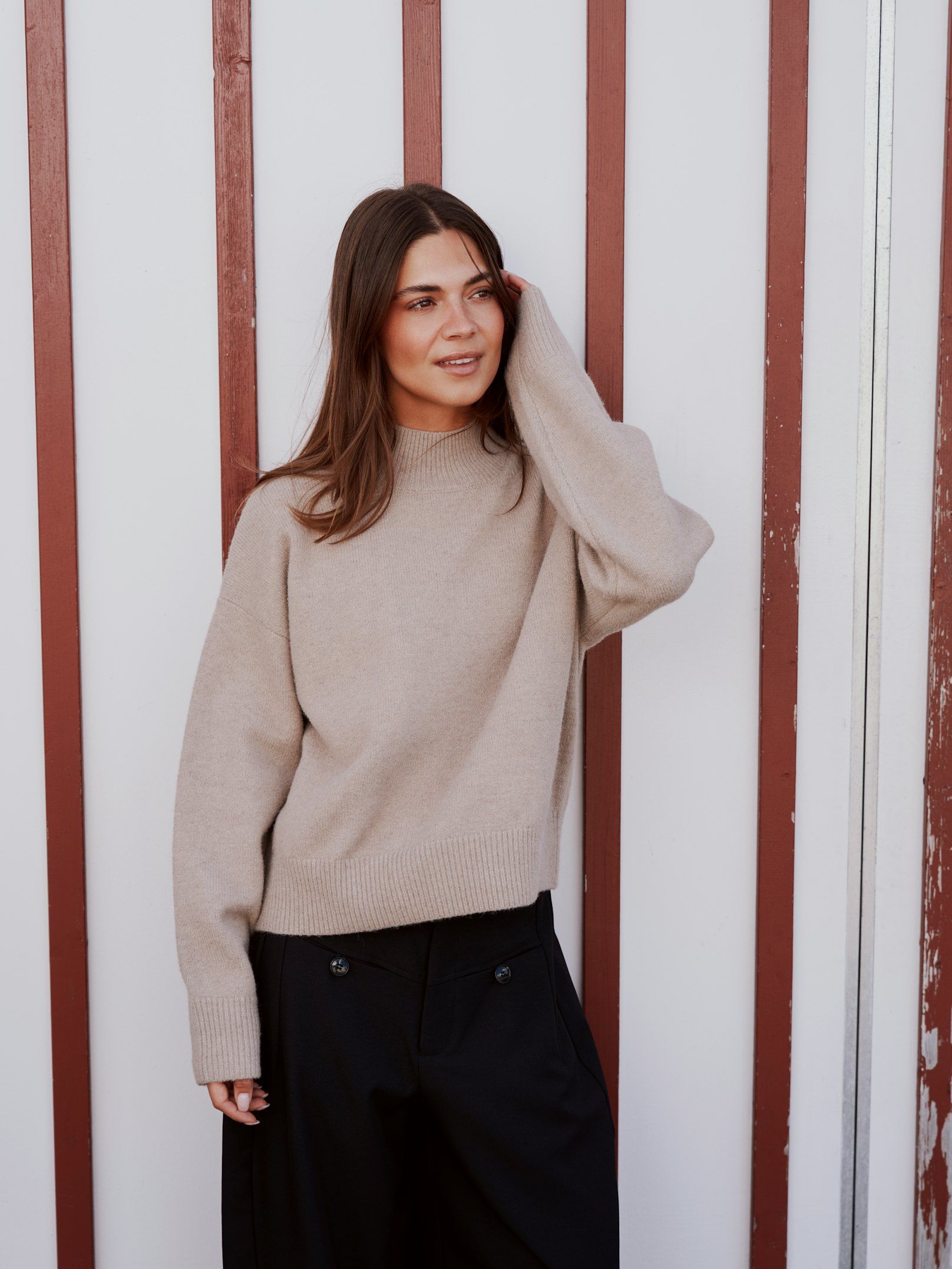 NEO NOIR PULLOVER PAULINA KNIT WARM GREY