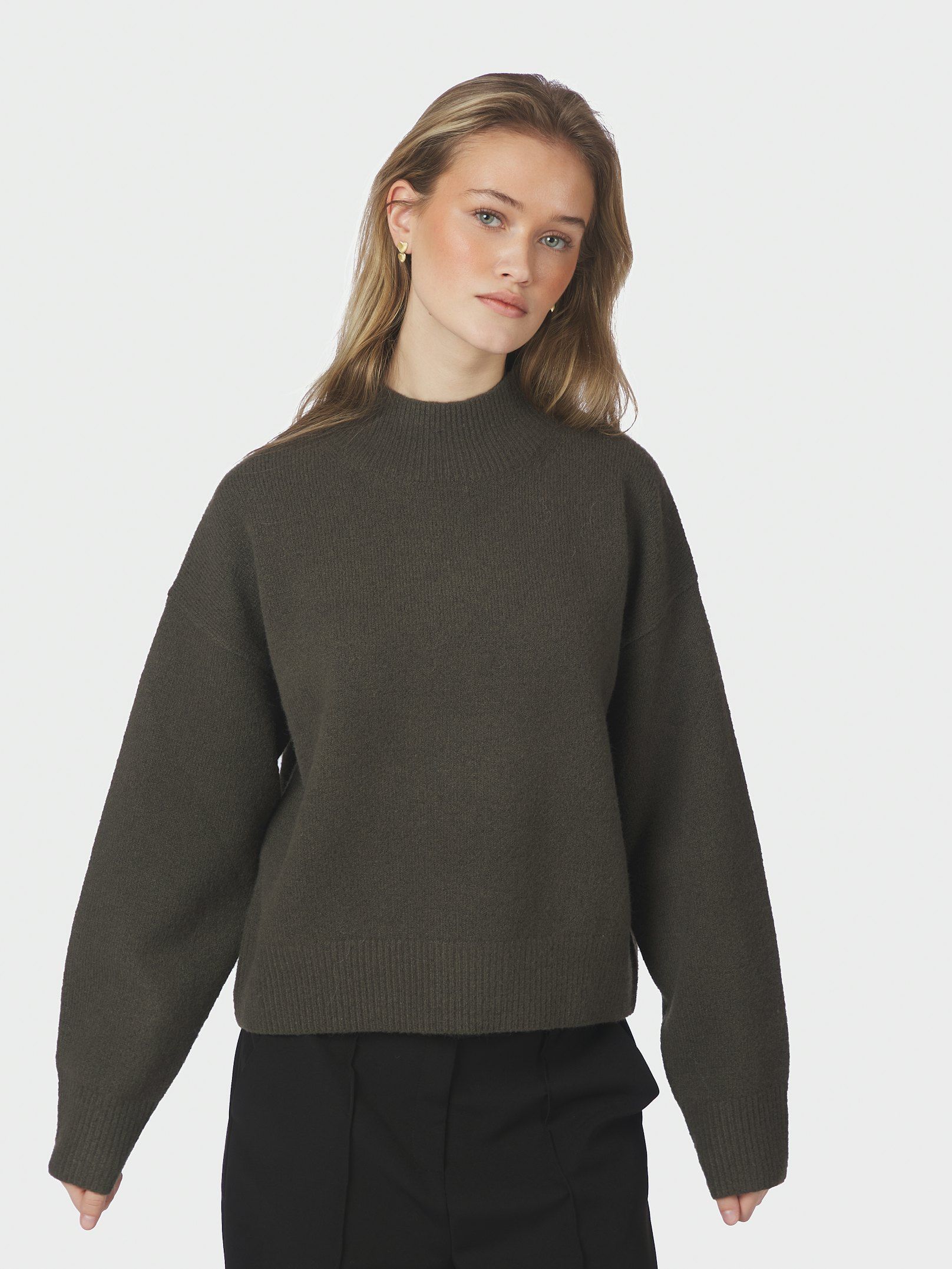 NEO NOIR PULLOVER PAULINA KNIT MOSS GREEN
