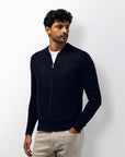 STATE OF ART VEST BOMBER SUÉDELOOK DONKERBLAUW