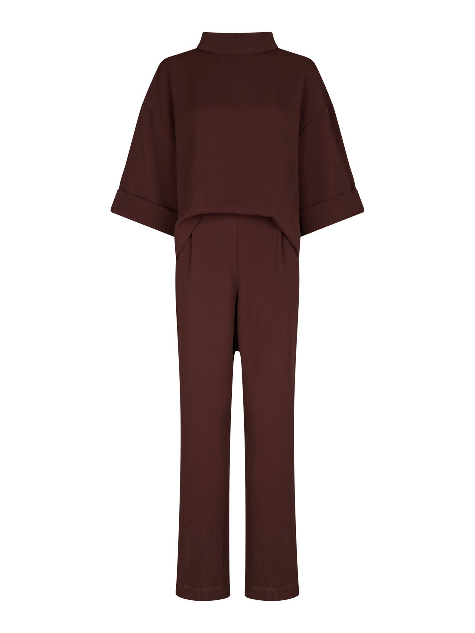 NEO NOIR JUMPSUIT ARLO CREPE BURGUNDY